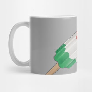 Green White and Red Rocket Popsicle Mug